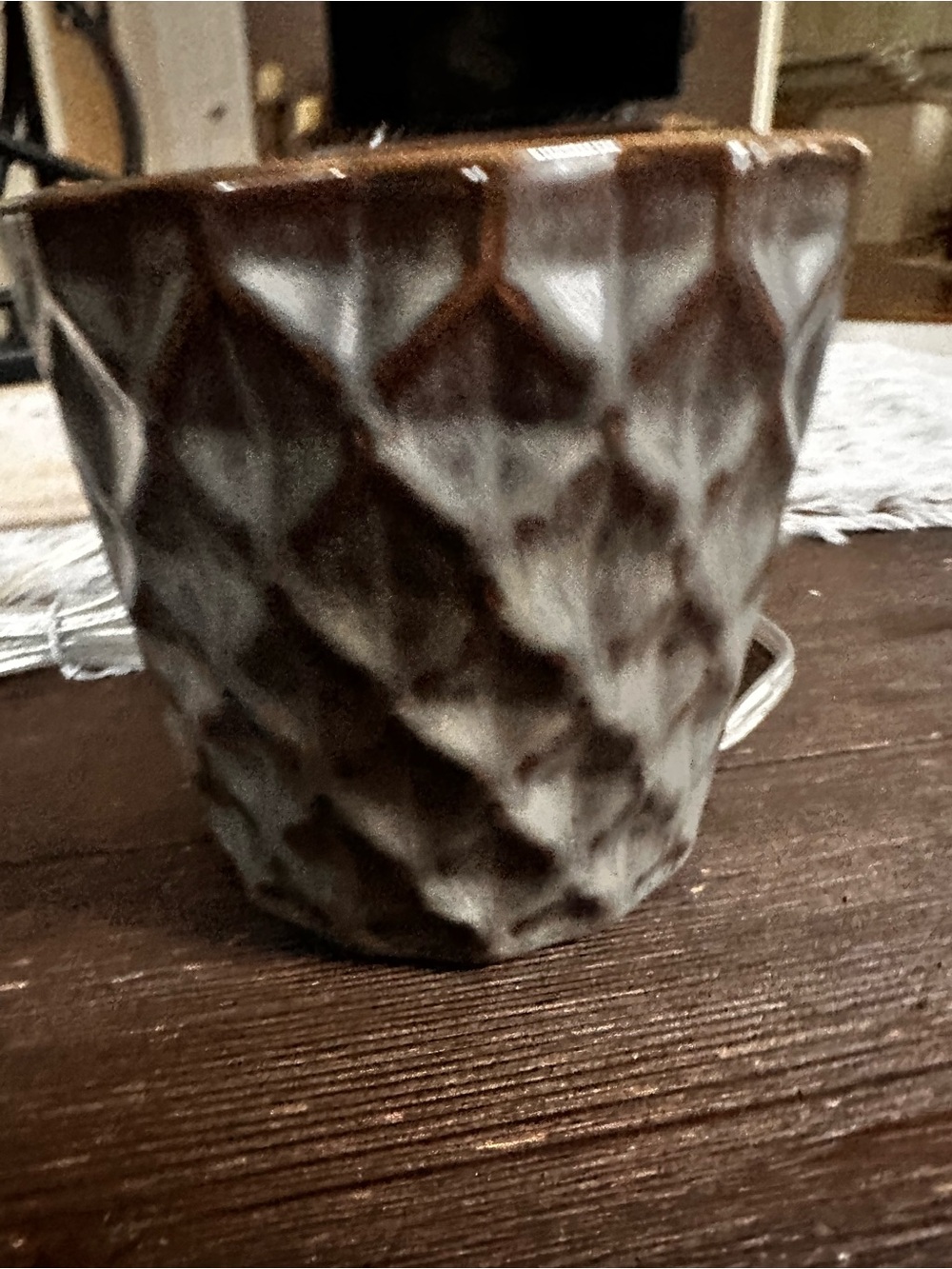Yankee candle Textured scented wax cup warmer neutral color